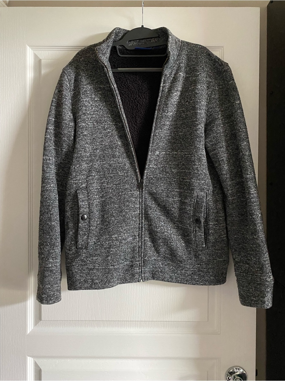 Apt. 9 Men's Dark Heather Gray Zip-Up Sweater Jacket